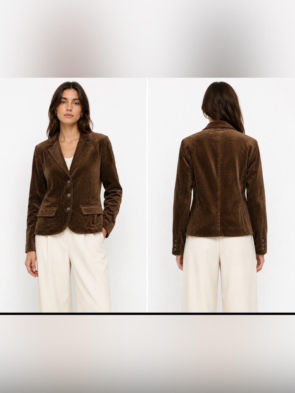 NWT Theory Brown Corduroy 3 Button Front Blazer 12